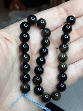 8mm Gold Sheen Obsidian Bead Strand – 8" #6
